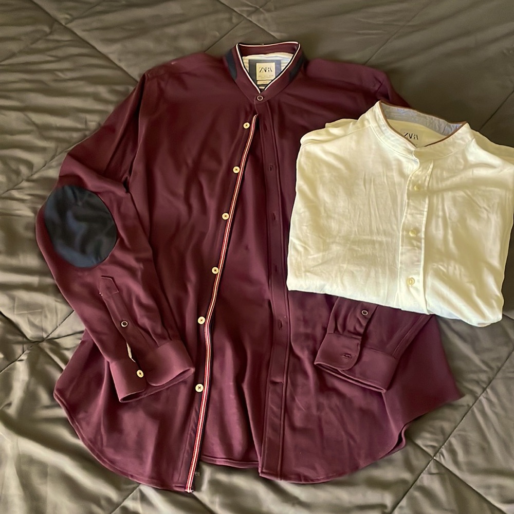 Button Down Elbow Patch Long Sleeve Shirt